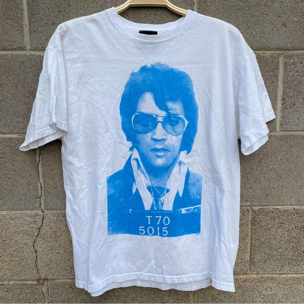 Vintage Elvis Presley Official  Mug Shot Photo T-Shirt Size Large Zion Tag